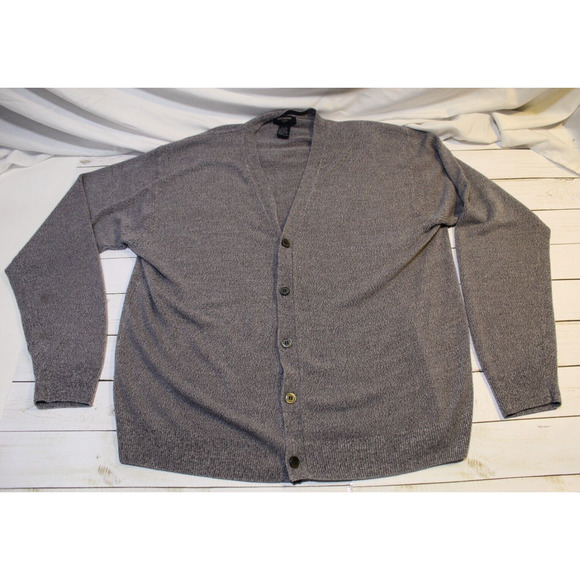 Dockers Men's XL Gray Button-up Grandpa Knit Sweater Cardigan V-neck Academia - Picture 3 of 11